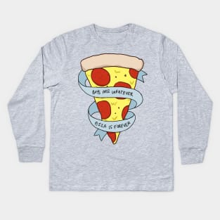 boys are whatever, pizza is forever Kids Long Sleeve T-Shirt